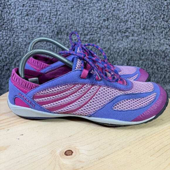 Merrell Pace Glove Trail Running Shoe Womens 8.5 Barefoot Ultra Marine Mulberry - Picture 3 of 9